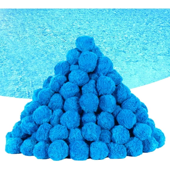 LINMOUA 2.9 lbs Pool Filter Balls for Sand Filter, Reusable Pool Sand Filter Balls, Efficient Blue Filter Media Balls, Suitable for All Sand Filter System (Equals 100lbs Pool Filter Sand)