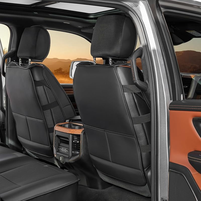 Seat Covers for 2007-2013 & 2019-2025 Chevy Silverado/GMC Sierra 1500 Crew Cab & 2020-2025 Chevrolet/GMC 2500HD/3500HD|Full Set for Truck |Front & Rear, Black