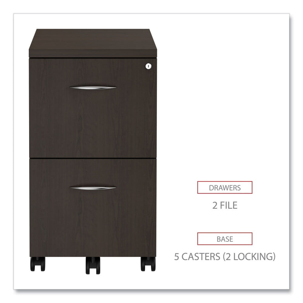 Alera Valencia Series Mobile File/File Pedestal, 15.38w x 20d x 26.63h, Espresso -ALEVA582816ES