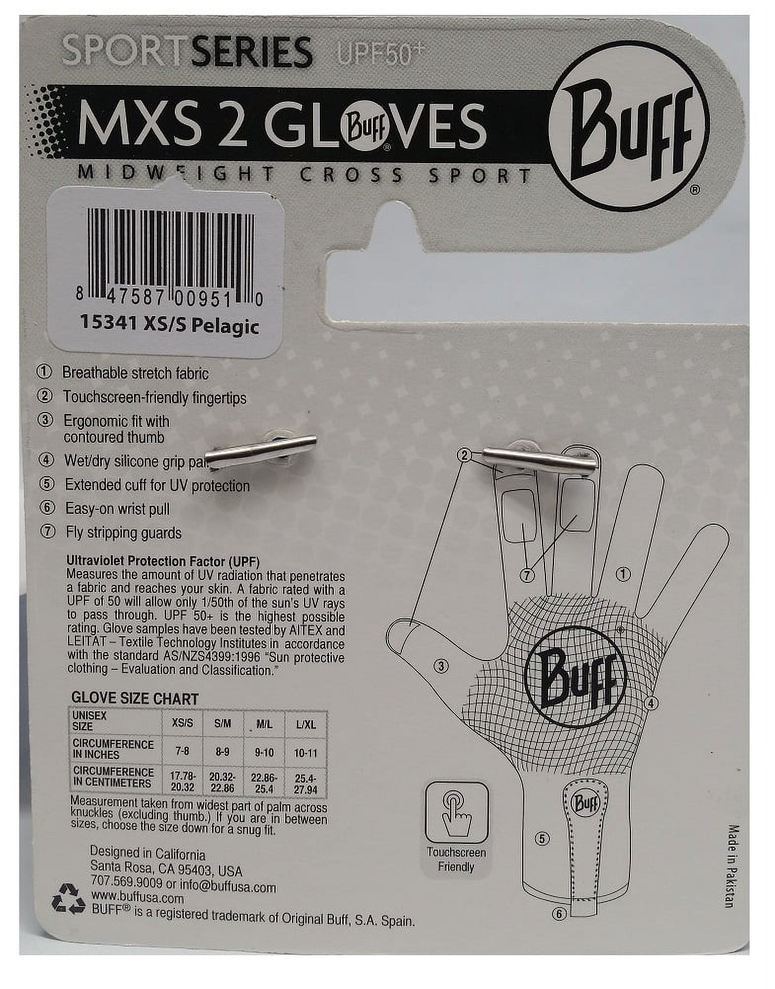 Buff Sports MXS 2 Gloves Midweight Cross Sport Bug Slinger Maori Hook, XS/S
