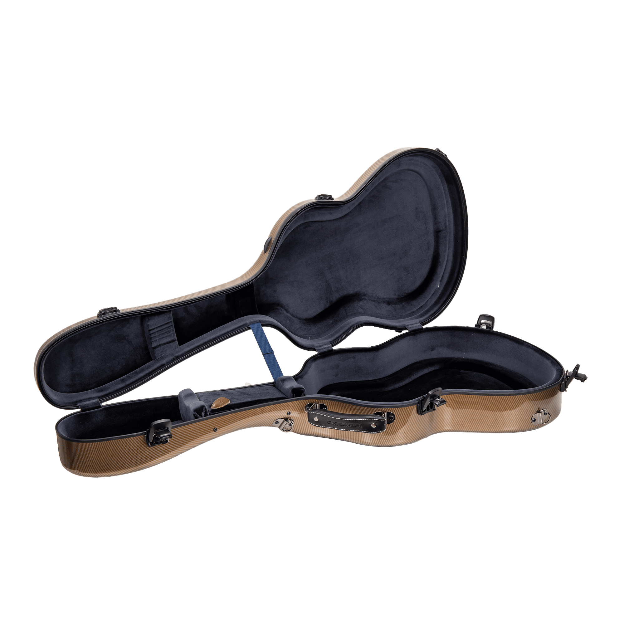 Crossrock Ultra-Light Fiberglass Case-Fits 4/4 Classical Guitar, Includes Protective Cover, Interior Compartment, TSA Lock-Gold