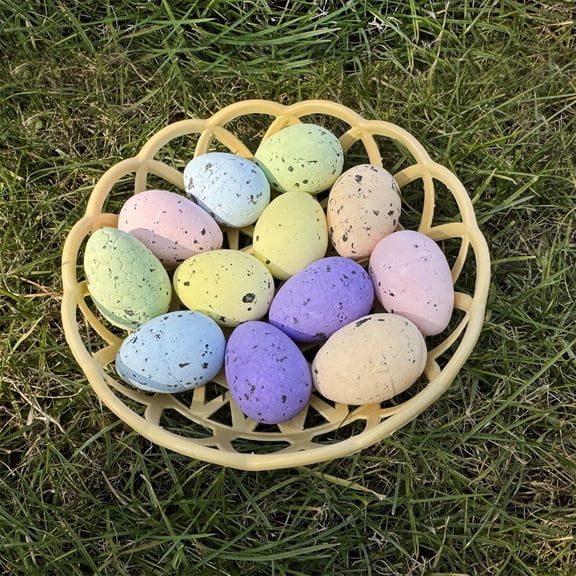Set of 10 Colorful Foam Easter Eggs, 1.97 x 1.18 in Bright DIY Paintable Eggs for Kids, Crafts, Party & Holiday Decorations(B)