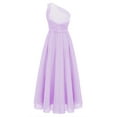 thumbnail image 2 of MSemis Kids Girls Elegant One Shoulder Wedding Bridesmaid Flower Girls Dress Lavender 14, 2 of 5