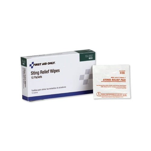 First Aid Sting Relief Pads 10/Box