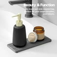 thumbnail image 5 of WarmHaven 2PCS Diatomite Quick Stone Drying Tray Mat For Bathroom & Kitchen Counter,Instant Dry Water Absorbent Drink Bar Coaster,Vanity Sink Caddy Organizer,Dish Soap Sponge Holder,Dark Gray,9"x3.5", 5 of 14