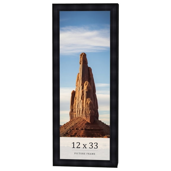 12x33 Frame Black Passaggi Solid Wood Picture Frame Width 1.5 Inches | Interior Depth 0.5 Inches |