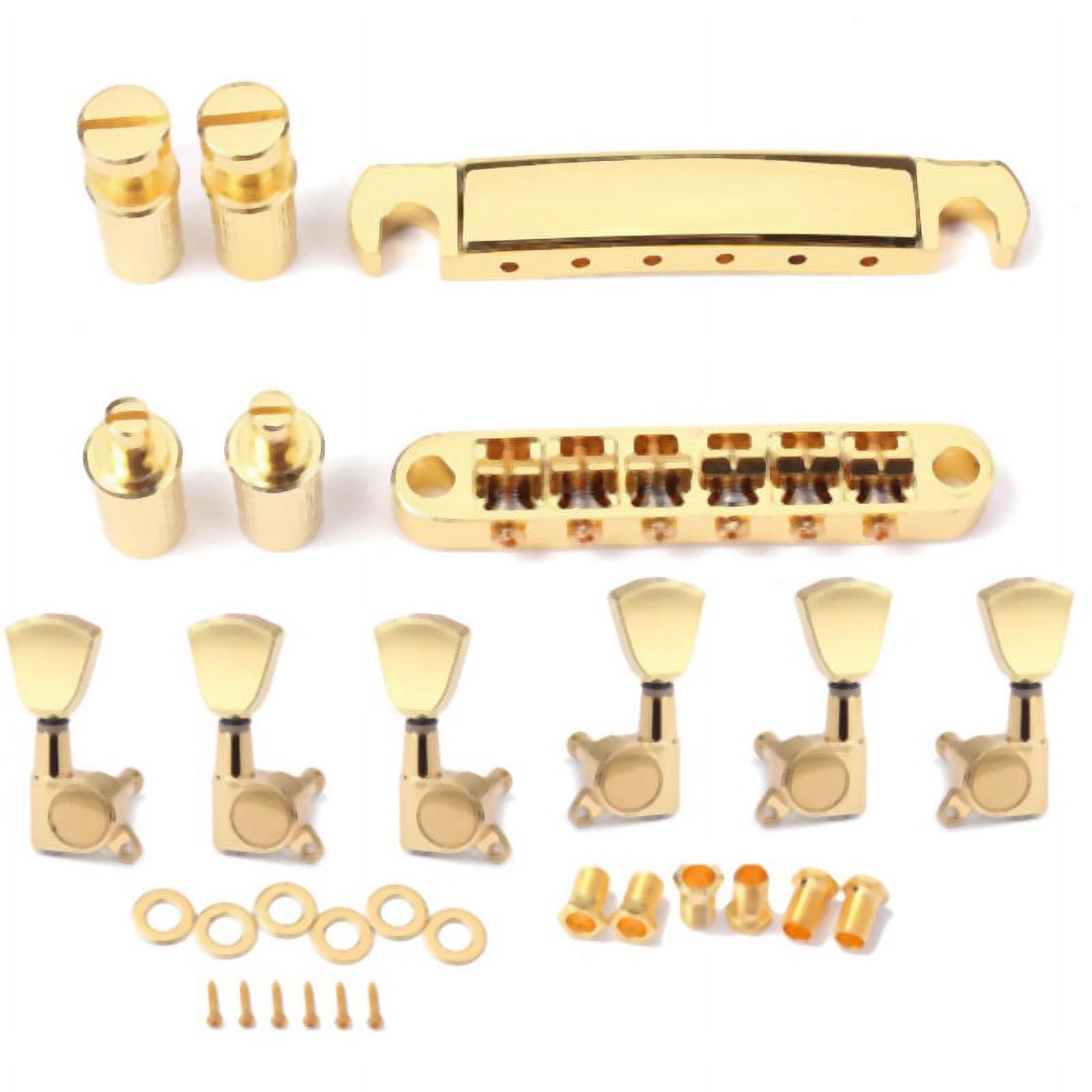 A Set Gold String Saddle Tune-O- Bridge&Tailpiece For Gb Lp Style Electric Guitar G5036