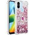 thumbnail image 3 of Glitter Clear Sparkly Bling Case for Xiaomi Redmi A1, Rugged Shockproof Flowing Liquid Floating Cover for Women with Ring Holder Phone Case for Xiaomi Redmi A1  Rose Gold, 3 of 7