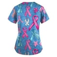 thumbnail image 3 of NAMTYQX Pink Breast Cancer Shirts for Women Stretch Breast Cancer Shirt Light Blue Size XL, 3 of 4