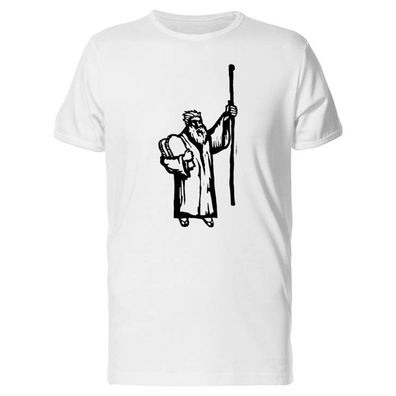 Sketch Of Man With Staff Tee Men's -Image by Shutterstock