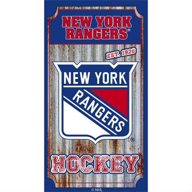 New York Rangers, Corrugated Metal Wall Art