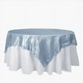 BalsaCircle 90" x 90" Dusty Blue Metallic Crinkled Taffeta Square Table Overlay Party Tablecloth ...