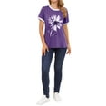 thumbnail image 5 of ZXSXSY Women Floral Printed Round Neck Short Sleeves Top, 5 of 6