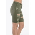 thumbnail image 2 of American Bazi Women's Destroyed Skinny Shorts - OLV - LRG, 2 of 4