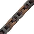 thumbnail image 3 of Stainless Steel Tan, Brown & Black Leather Bracelet, 3 of 3
