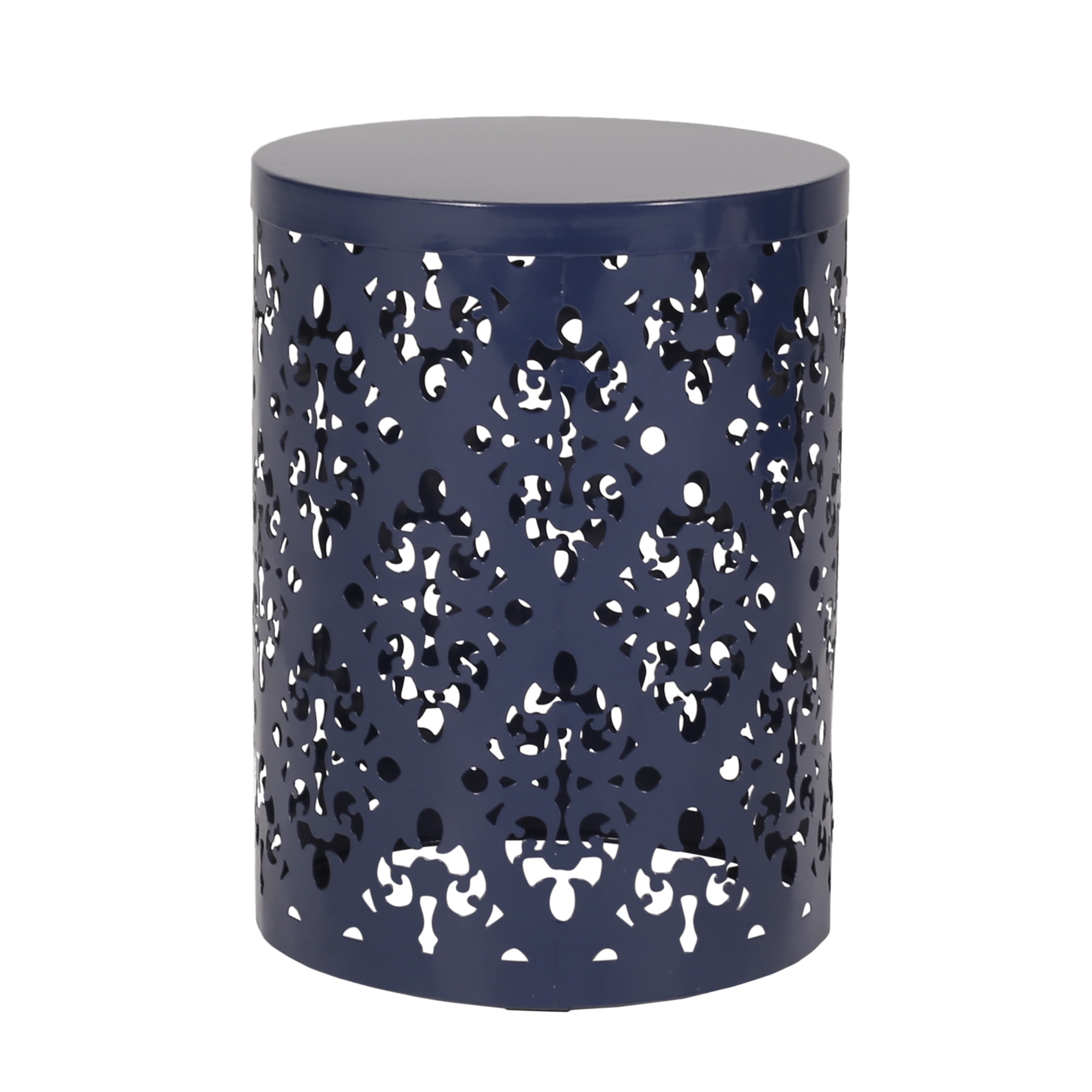 Soto Metal Outdoor Side Tables, Set of 2, Navy Blue