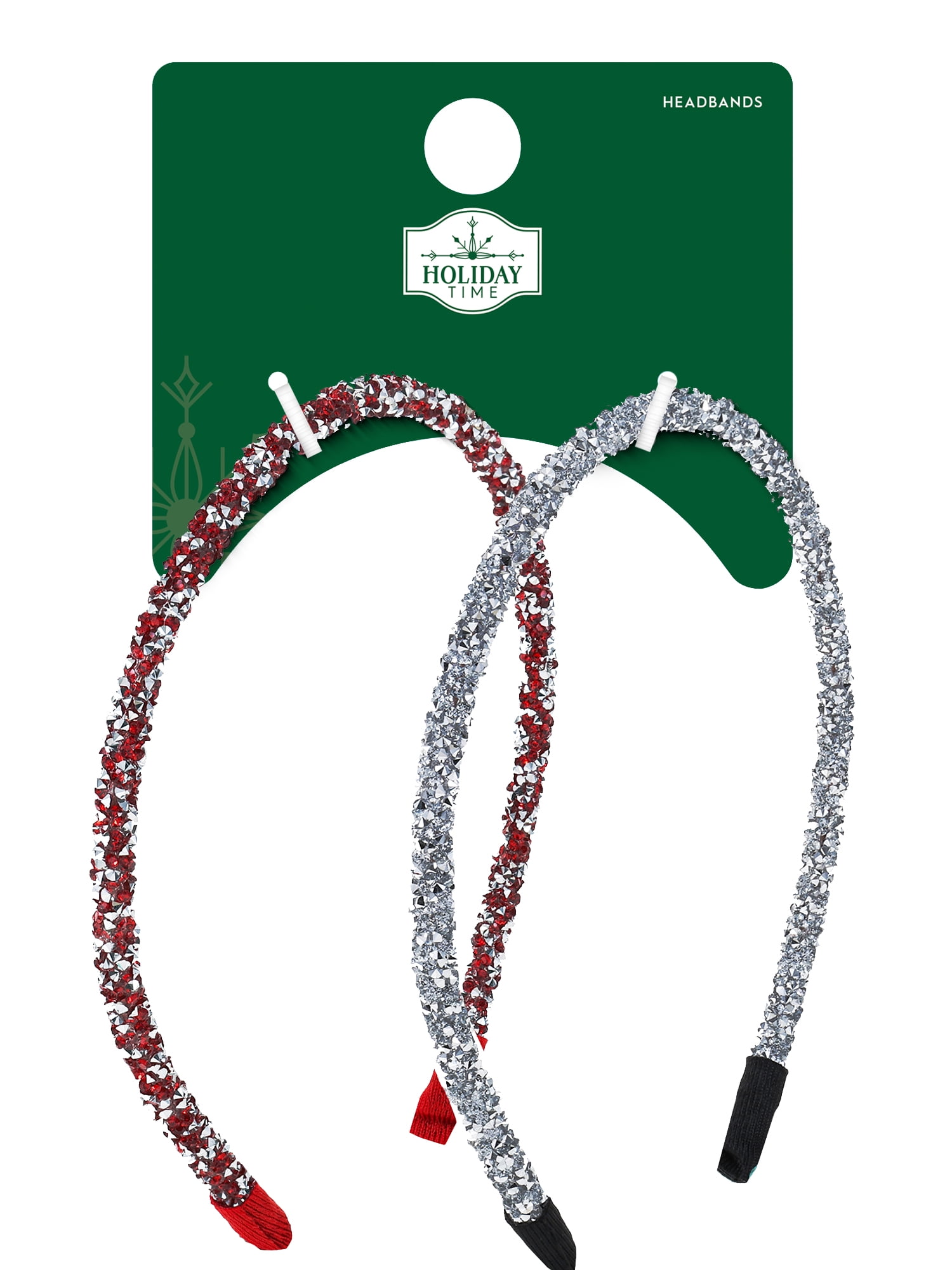 Holiday Time Red and Silver Headband Set, 2 Pieces