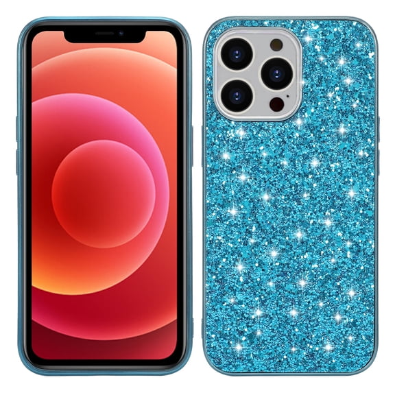 Glitter Back Case for Apple iPhone 15 Plus - Luxury Bling Glitter Design Back Cover for Girls Women Bumper Anti-Scratch Bumper Slim Shell Phone Case for iPhone 15 Plus - Blue