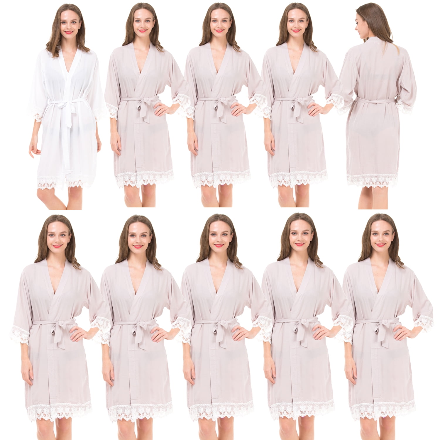 Mr & Mrs Right Bridesmaid Robes For Woman ,Soft Cotton ,10 sets of 1 ...