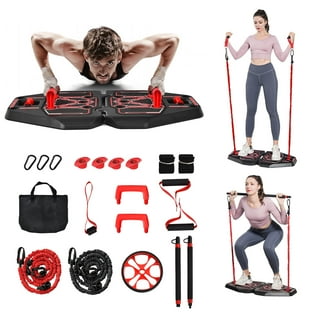 HOTWAVE Portable Exercise Equipment with 16 Gym Accessories.20 in 1 Push Up  Board Fitness,Resistance Bands with Ab Roller Wheel,Full Body Workout at