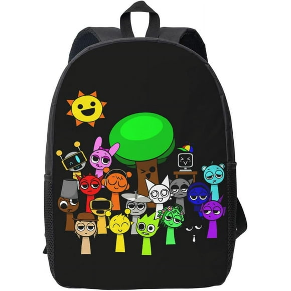 Sprunki Game Backpack Large Capacity Laptop Backpack Travel Backpacks For Unisex 17in Style 9