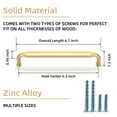 thumbnail image 4 of Goo-Ki 6.3" Hole Center Modern Brushed Brass Kitchen Cabinet Handles, Closet Classic Zinc Alloy Drawer Pulls Dresser Hardware for Bedroom， 6 Pack, 4 of 6