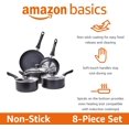 thumbnail image 2 of walmart Basics Durable Non-Stick Cookware Set, Pots and Pans, 8-Piece, Black, 2 of 4