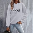 thumbnail image 2 of Atogsazn Womens Hoodies Casual Long Sleeve Letter Printed Hooded Sweatshirt Fall Loose Pullover Tops Clothing Light Gray XL Fashion, 2 of 6