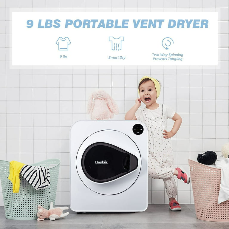Morus Portable Dryer, Compact Laundry Dryer for Apartments, 110V Electric  Dryer with Stainless Steel Tub, Easy Control for 8 Automatic Modes with  Child Lock, Fast Dryer without Installation, White : Appliances 