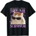 thumbnail image 2 of 100% Cotton I Survived Today's Tummy Ache Silly Cat Meme T-Shirt Funny Saying Graphic Tee Vintage Cute Humor Short Sleeve Soft Cotton Comfortable for Adults Kids C Golf Gift T-Shirt For Men and Women, 2 of 7