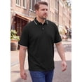 thumbnail image 4 of DARING DIVA Men's Big & Tall Shirts Casual Short Sleeve Color Block Polo Shirt XL Black, 4 of 7