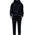 thumbnail image 2 of Tdoqot Sweatsuits 2pcs Sets Mens- Fashion Casual Long Sleeve Hoodie and Pants Pullover Tracksuit Black Size XL, 2 of 6