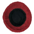 thumbnail image 5 of Women's Winter Plush Fluffy Bucket Hat Warm Faux Fur Lining Cozy Wide Brim Cap Wine Red, 5 of 5