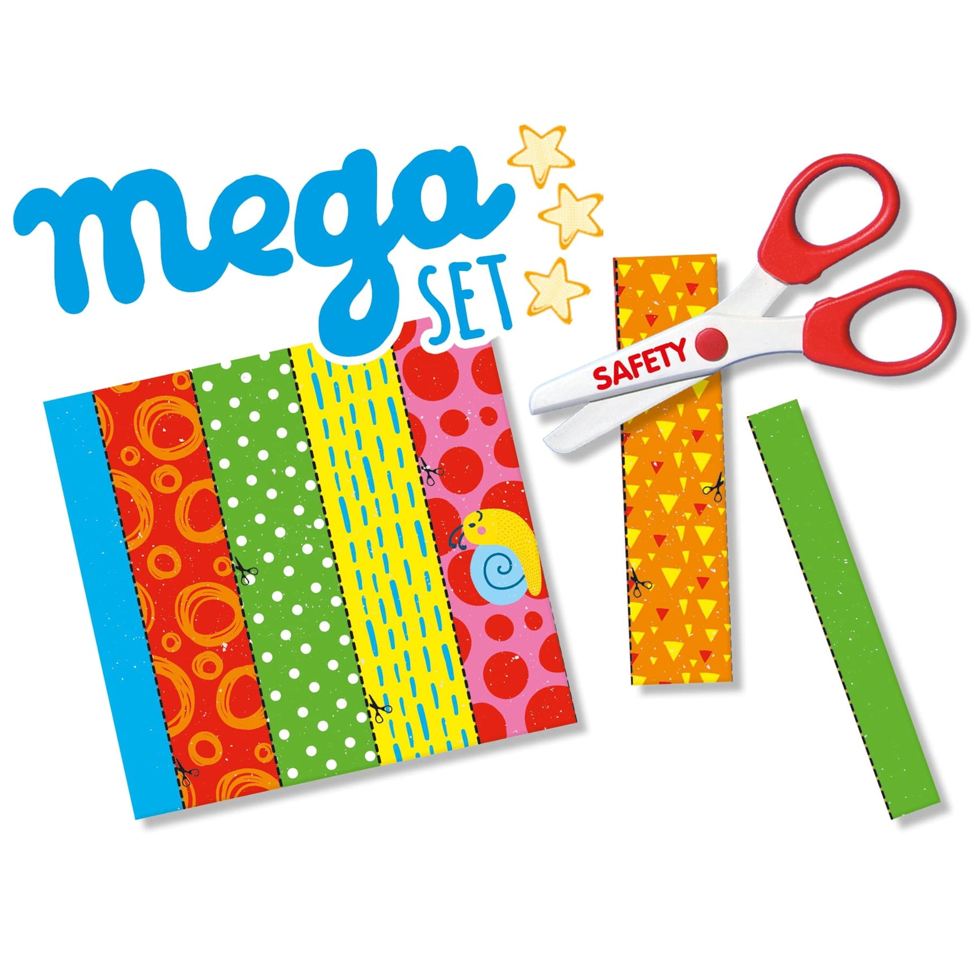 SES Creative: I Learn to Use Scissors - Mega Set - 48pc Arts & Craft Set, Cutting Sheets, Safety Scissors, Safe For Hair, Learning Kit, Kids Ages 3+
