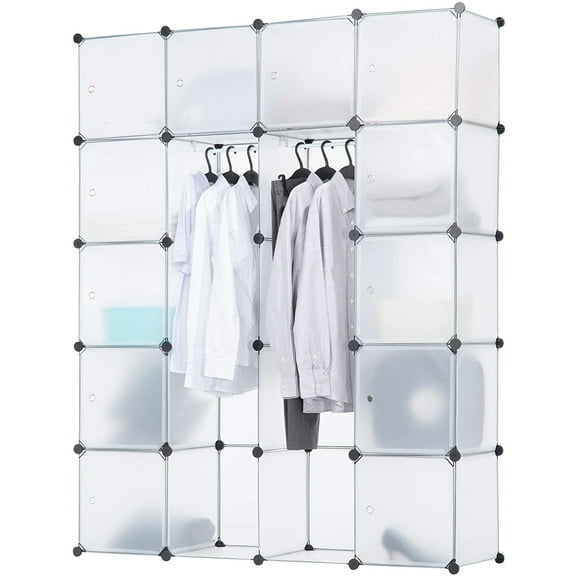 UBesGoo 20 Cubby Modular Closet Wardrobe Organizer Shelving for Bedroom Living Room,13.8" x 13.8"