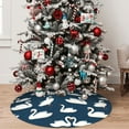 thumbnail image 4 of KLL 30" Christmas Tree Skirt White Swam Xmas Tree Skirts Mat for New Year Xmas Holiday Party Indoor Outdoor Home Decoration, 4 of 5