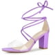 thumbnail image 1 of Sandalias de tacón bloque Perphy con correa transparente y cordones Lavanda 41, 1 of 4