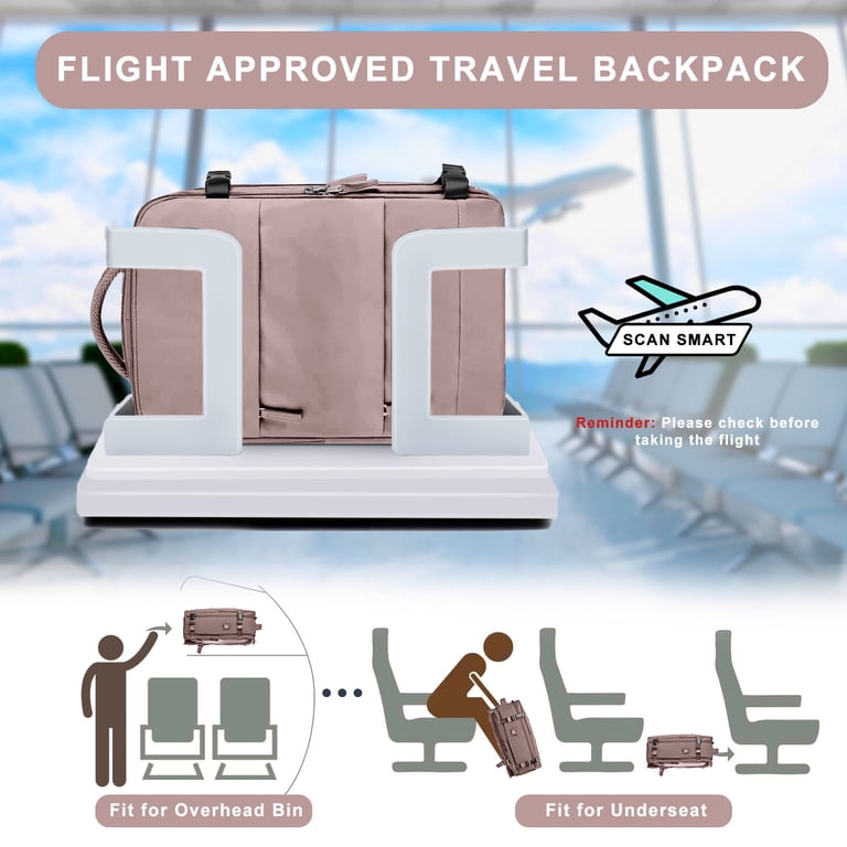 DAKIMOE Large Travel Backpack with Laptop Compartment, Light Pink photo 6