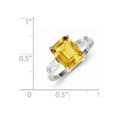 thumbnail image 2 of Sterling Silver Polished Rhodium Plated Citrine Ring, 2 of 4