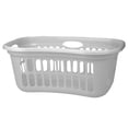 thumbnail image 6 of Home Basics Curved Hip Holding Large Capacity Plastic Laundry Basket, White, 15.4"W, 6 of 8