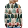 thumbnail image 4 of Women's Fashion Long Sleeve Christmas Snowman Snowflake Print Jacket Cardigan for Holiday Party and Casual Daily Wear,Green,2XL, 4 of 4