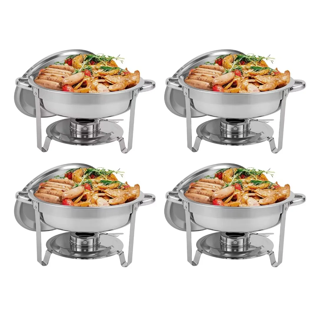 Halamine 2 Pack Chafing Dish Stainless Steel Chafing Dish Buffet Set, 5 QT  Round Chafing Dishes for Buffet Warmers with Glass Lid, Water & Food Pan,  for Catering Party Event Serving - Yahoo Shopping