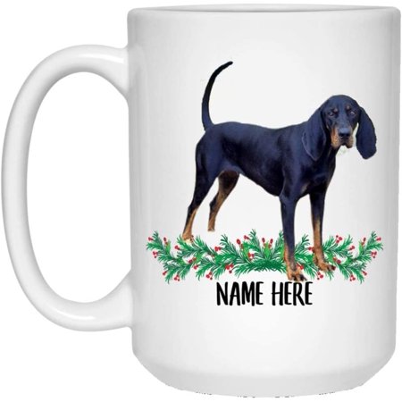 

Funny Personalized Text Gifts Coonhound Black Fawn Custom Name Christmas 2022 Gifts White Coffee Mug White 15oz