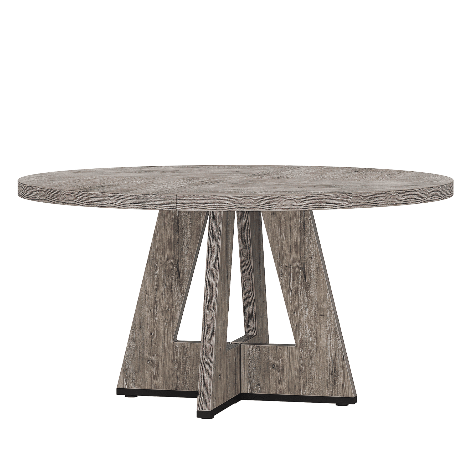 MAYEERTY 47 Inch Farmhouse Round Dining Table, Wooden Kitchen Dinner Table for 4 People with Sturdy Metal Frame