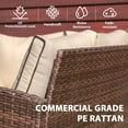 thumbnail image 6 of JOIVI 7 Pieces PE Rattan Wicker Dining 9 Sofa Set with Ottoman and Aluminum Table, Beige, 6 of 11