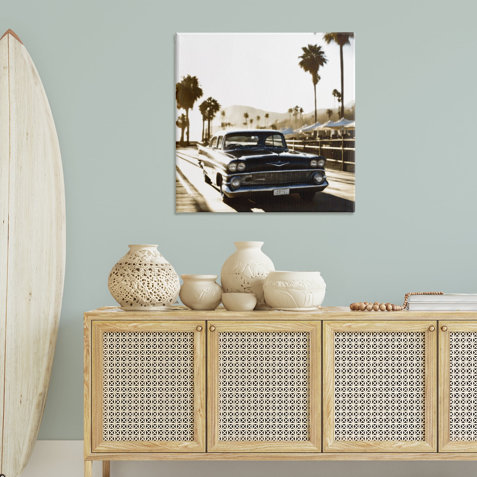 Stupell Industries Antique Car Cruising Transportation Painting Wrapped Canvas Art Print Wall Art, 36 x 36