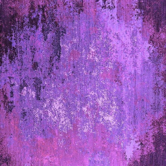 Ahgly Company Indoor Square Oriental Purple Industrial Area Rugs, 7' Square