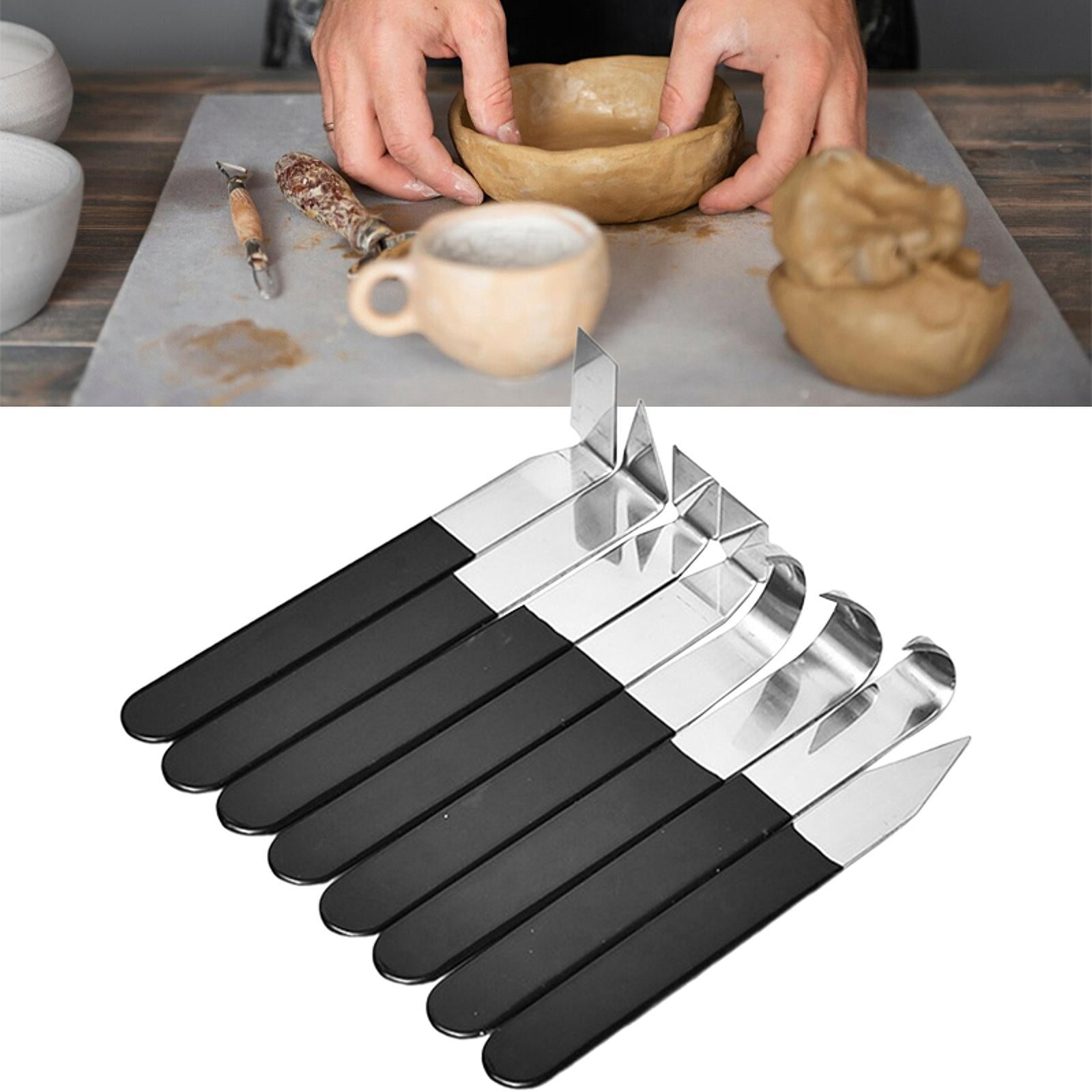 FVDPWYE 8Pcs Pottery Carving Tools Multifunctional Reusable Stainless Steel Clay Carving