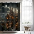 thumbnail image 3 of Gothic Castle Shower Curtain for Bathroom Dark Style Halloween Shower Curtain Set Waterproof Fabric Bathtub Curtain Decor with 12 Hooks 72x72 inches, 3 of 5