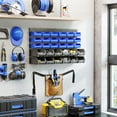 thumbnail image 2 of DURHAND Wall Mounted Storage Bin Rack Tool Organizer with 30 Bins Pegboard, 2 of 9
